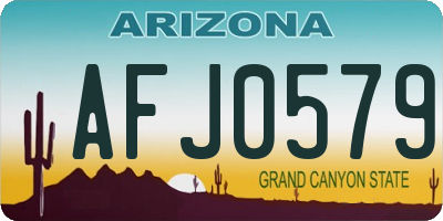 AZ license plate AFJ0579