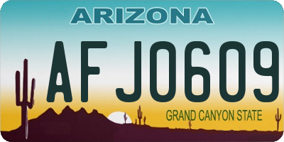AZ license plate AFJ0609