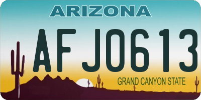 AZ license plate AFJ0613