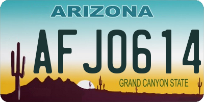 AZ license plate AFJ0614