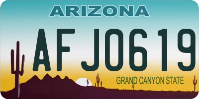 AZ license plate AFJ0619