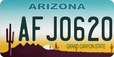 AZ license plate AFJ0620