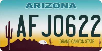 AZ license plate AFJ0622