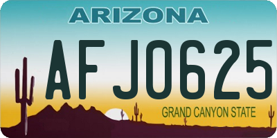 AZ license plate AFJ0625