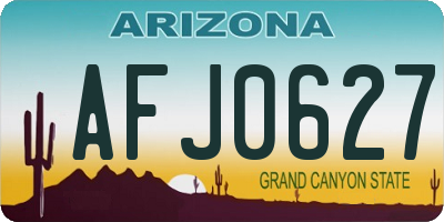 AZ license plate AFJ0627