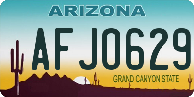AZ license plate AFJ0629