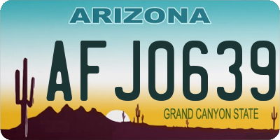 AZ license plate AFJ0639