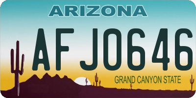 AZ license plate AFJ0646