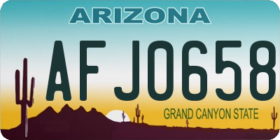 AZ license plate AFJ0658