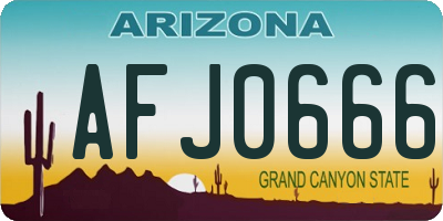 AZ license plate AFJ0666