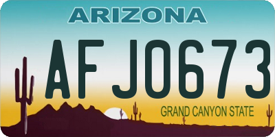 AZ license plate AFJ0673