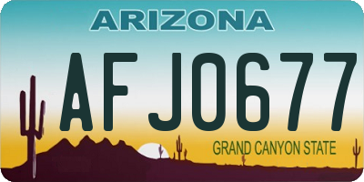AZ license plate AFJ0677