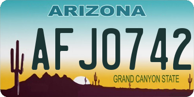 AZ license plate AFJ0742