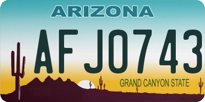 AZ license plate AFJ0743