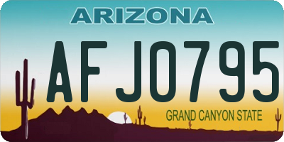 AZ license plate AFJ0795