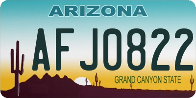 AZ license plate AFJ0822