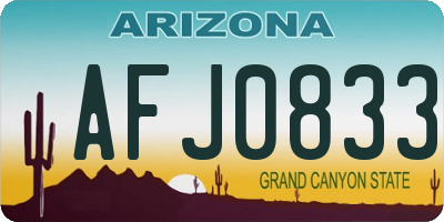 AZ license plate AFJ0833