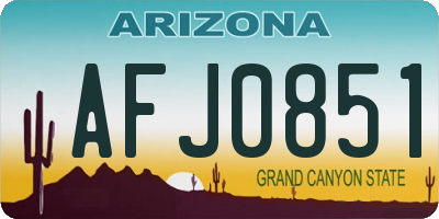AZ license plate AFJ0851