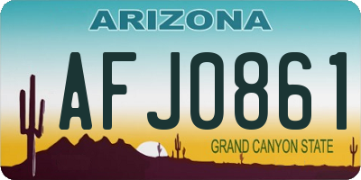 AZ license plate AFJ0861