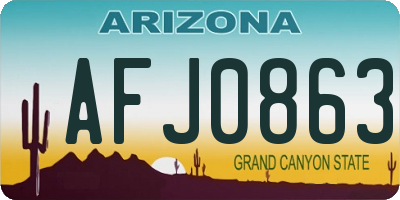 AZ license plate AFJ0863