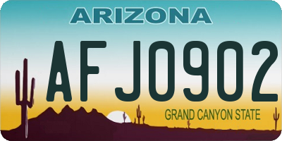 AZ license plate AFJ0902