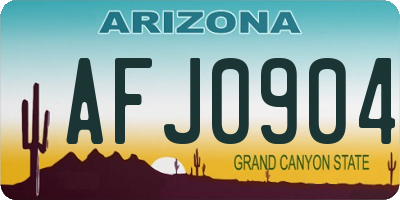 AZ license plate AFJ0904