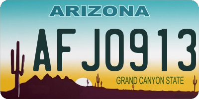 AZ license plate AFJ0913