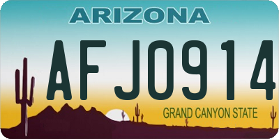 AZ license plate AFJ0914