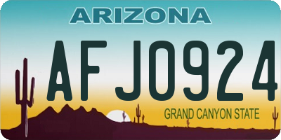AZ license plate AFJ0924