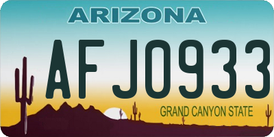 AZ license plate AFJ0933