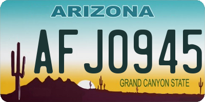 AZ license plate AFJ0945