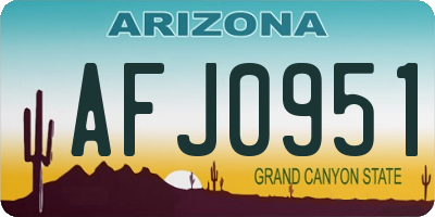 AZ license plate AFJ0951