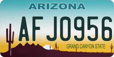 AZ license plate AFJ0956