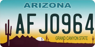 AZ license plate AFJ0964