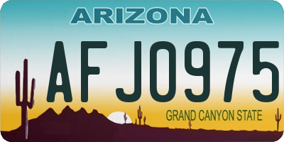 AZ license plate AFJ0975