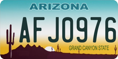 AZ license plate AFJ0976