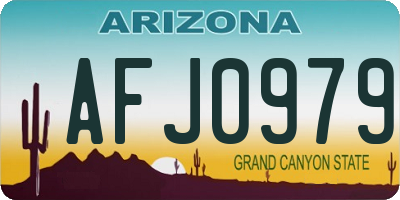 AZ license plate AFJ0979