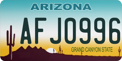 AZ license plate AFJ0996