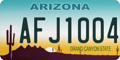 AZ license plate AFJ1004
