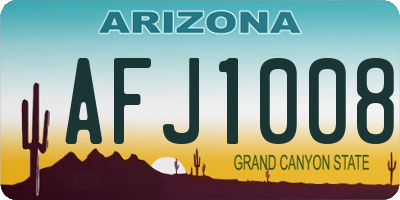 AZ license plate AFJ1008