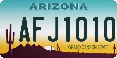 AZ license plate AFJ1010