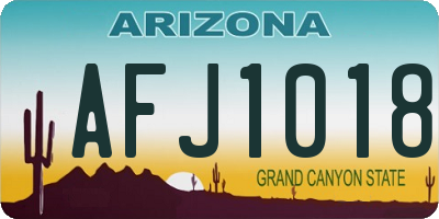 AZ license plate AFJ1018