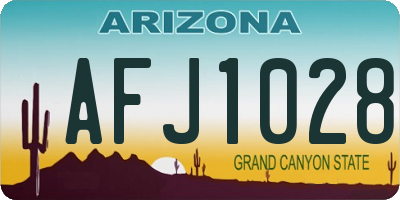 AZ license plate AFJ1028