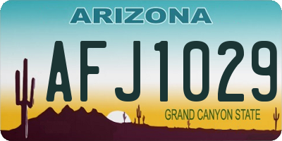 AZ license plate AFJ1029