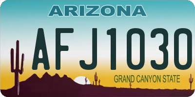 AZ license plate AFJ1030