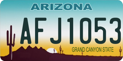 AZ license plate AFJ1053