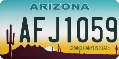 AZ license plate AFJ1059