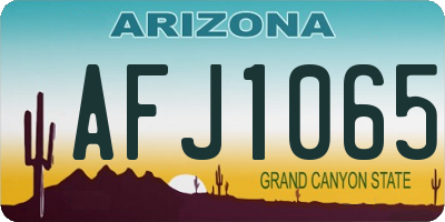 AZ license plate AFJ1065