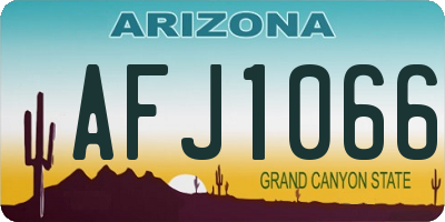 AZ license plate AFJ1066