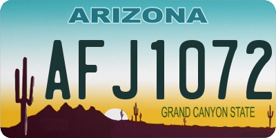 AZ license plate AFJ1072